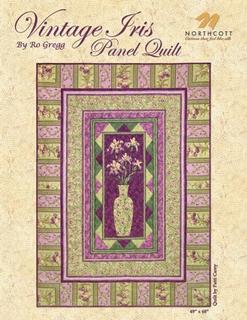 Vintage Iris Panel Quilt - Mauve